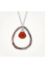 Halskette mit Kieselsteinen aus Sterlingsilber • Karneol 02